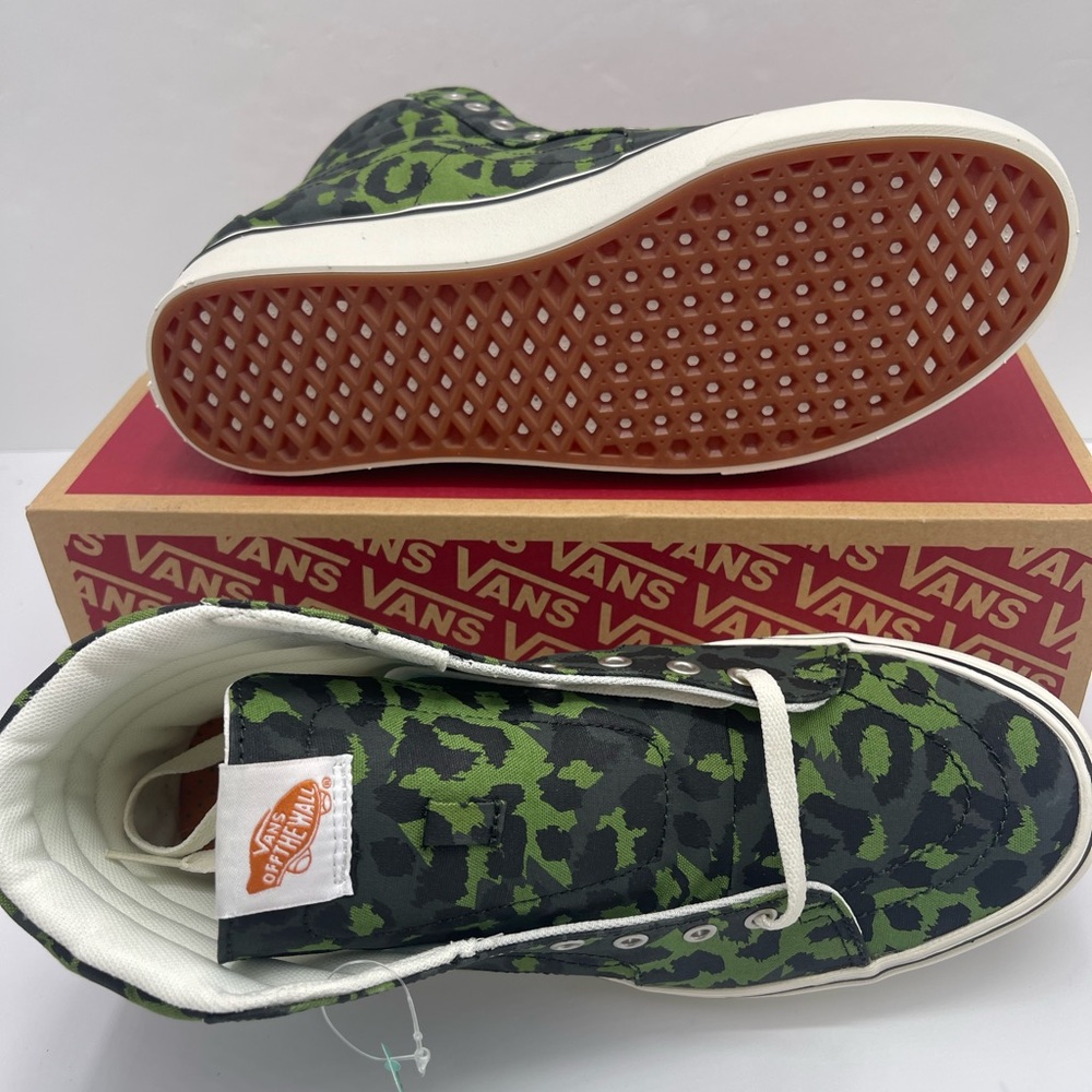 Vans WMNS COMFYCUSH Sk8-Hi Leopard Cactus/Skarab Sneakers Camo High-Tops - Picture 6 of 16